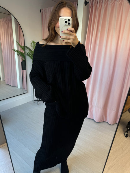 Off Shoulder Co-ord - Black