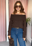 Bardot Jumper - Brown