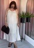 Cotton Raw Edge V Neck Dress - 5 Colours