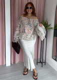 Satin Slip Skirt - Biege