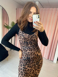 Mesh Midi Dress - Leopard