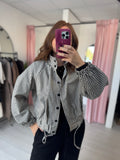 Check Funnel Neck Bomber Jacket