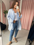 Cheesecloth Oversize Shirt - Washed Blue