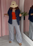 Cotton Crinkle Shirt - Navy