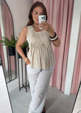Pleated Vest Top - Cream