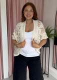 Butterfly Crochet Cardigan - Cream