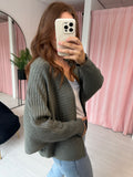 Ribbed Cardigan - Khaki