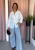 Linen Shirt with Tie - White