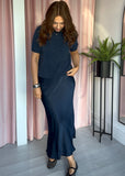 Satin Slip Skirt - Navy