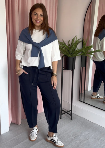 Seam Front Peg Jogger - Navy