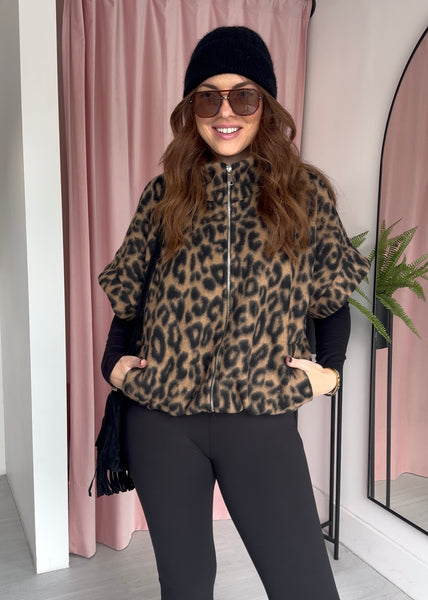 Drop Shoulder Gilet - Leopard