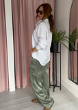 Silky Cargo Pocket Trousers - Khaki