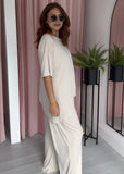 Soft Rib Asymmetric T - Biege