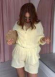 Cotton Crinkle Shirt - Lemon
