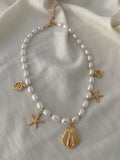 Pearl Seashell Necklace - Gold