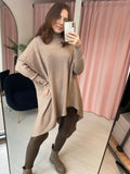 Rib Asymmetric Jumper - Taupe