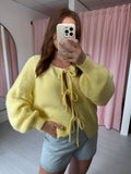 Bow Front Cardigan - Lemon