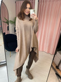 Rib Asymmetric Jumper - Taupe