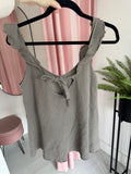 Bow Back Cheesecloth Top -  Taupe