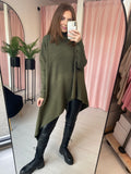 Rib Asymmetric Jumper - Khaki