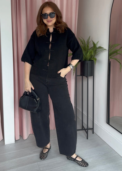 Chinese Knot Cardigan - Black