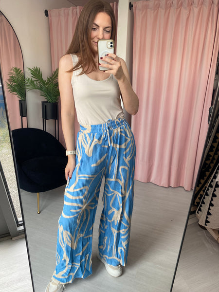 Pleated Trousers - Blue