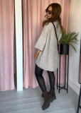 Zip Front Jumper Dress - Oatmeal