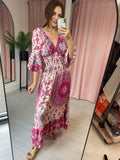 Paisley Maxi Dress - Pink