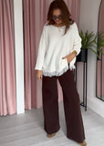 Fringe Hem Jumper - Winter White