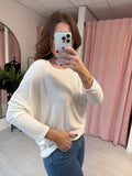 Soft Scoop Neck Top - White