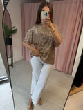 Sequin T-shirt - Rose