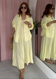 Cotton Crinkle Shirt - Lemon