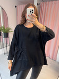Sequin Bow Tunic - Black