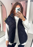 Quilted Drop Shoulder Gilet - Navy