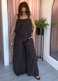 Bubble Hem Co-ord - Brown