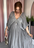 Silk Drape Dress - Taupe