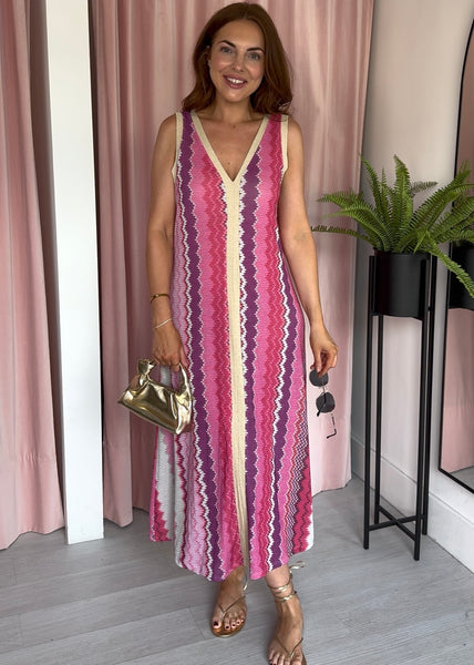 Missi Zig Zag Dress - Pink