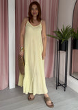 Spaghetti Strap Cotton Dress - Lemon