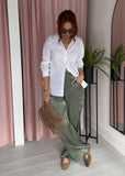 Silky Cargo Pocket Trousers - Khaki