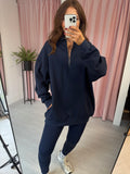 Zip Front Sweatshirt - Navy