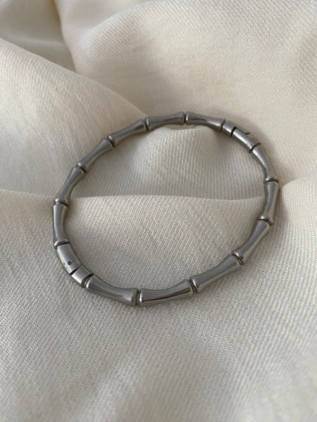 Bamboo Bangle - Silver