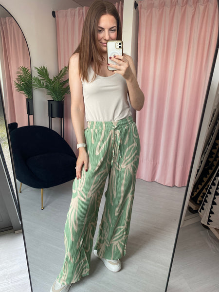 Pleated Trousers - Green