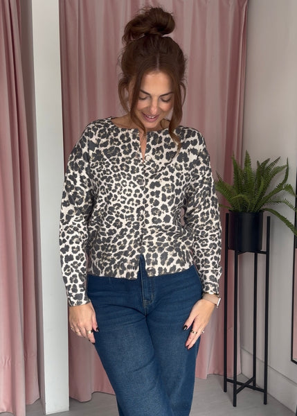 Lurex Leopard Cardigan