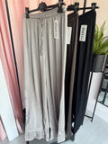 Flowing Silky Wide Leg Trouser - Taupe