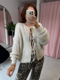 Bow Front Cardigan - Cream