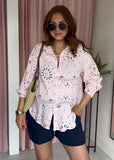 Cotton Cheesecloth Shirt - Pink Bandana
