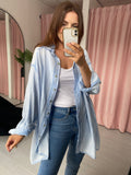 Cheesecloth Oversize Shirt - Washed Blue