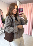 Checked Funnel Neck Trench