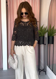 Crochet Top & Vest Set - Brown