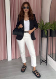 Ruched Sleeve Blazer - Black